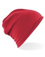 Beechfield Jersey Beanie mit Rollsaum und Elasthan, Black One Size, CB361 – Rosso