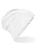Beechfield Jersey Beanie with Rolled Hem and Elastane, Black One Size, CB361 – White