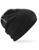 Beechfield Doppellagiger Baumwoll-Beanie Hemsedal, Black/Black One Size, CB366 – Black/White