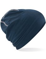 Beechfield Doppellagiger Baumwoll-Beanie Hemsedal, Black/Black One Size, CB366 – French Navy/White