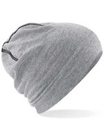 Beechfield Doppellagiger Baumwoll-Beanie Hemsedal, Black/Black One Size, CB366 – Heather Grey/Black