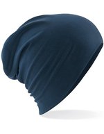 Beechfield Baumwoll-Mikrostrick Slouch Beanie 28cm, Black One Size, CB368 – Marine francais