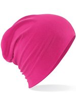 Beechfield Baumwoll-Mikrostrick Slouch Beanie 28cm, Black One Size, CB368 – Fuchsia