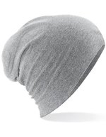 Beechfield Baumwoll-Mikrostrick Slouch Beanie 28cm, Black One Size, CB368 – Chine Gris