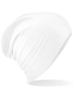 Beechfield Baumwoll-Mikrostrick Slouch Beanie 28cm, Black One Size, CB368 – Blanc