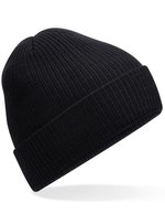 Beechfield Polylana® Ribbed Beanie mit Umschlag, Black One Size, CB376R – Bild 2
