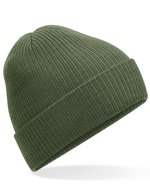 Beechfield Polylana® Ribbed Beanie mit Umschlag, Black One Size, CB376R – Vert olive