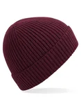Beechfield Rippstrick Beanie mit Umschlag, Steel Blue One Size, CB380 – Burgundy