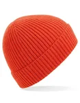 Beechfield Rippstrick Beanie mit Umschlag, Steel Blue One Size, CB380 – Fire Red