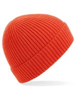 Beechfield Rippstrick Beanie mit Umschlag, Steel Blue One Size, CB380 – Fire Red