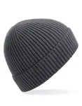 Beechfield Rippstrick Beanie mit Umschlag, Steel Blue One Size, CB380 – Graphite Grey