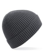 Beechfield Rippstrick Beanie mit Umschlag, Steel Blue One Size, CB380 – Graphite Grey