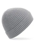 Beechfield Rippstrick Beanie mit Umschlag, Steel Blue One Size, CB380 – Light Grey