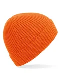Beechfield Rippstrick Beanie mit Umschlag, Steel Blue One Size, CB380 – Orange