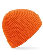 Beechfield Rippstrick Beanie mit Umschlag, Steel Blue One Size, CB380 – Orange
