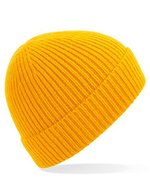 Beechfield Rippstrick Beanie mit Umschlag, Steel Blue One Size, CB380 – Sun Yellow