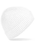 Beechfield Rippstrick Beanie mit Umschlag, Steel Blue One Size, CB380 – White