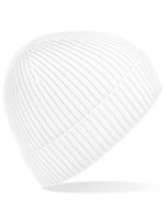 Beechfield Rippstrick Beanie mit Umschlag, Steel Blue One Size, CB380 – White