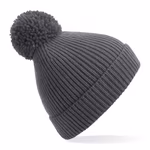 Engineered Knit Ribbed Pom Pom Beanie – image 3