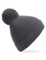 Beechfield Rippstrick Mütze mit Bommel, Oxford Navy One Size, CB382 – Graphite Gris