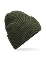Beechfield Oversized Beanie aus recyceltem Polyester, Black One Size, CB384R – Vert olive