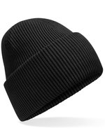 Beechfield Klassischer Deep Cuffed Beanie aus Recyclingpolyester, Ash One Size, CB385R – Black