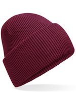 Beechfield Klassischer Deep Cuffed Beanie aus Recyclingpolyester, Ash One Size, CB385R – Burgundy
