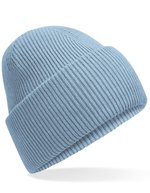 Beechfield Klassischer Deep Cuffed Beanie aus Recyclingpolyester, Ash One Size, CB385R – Dusty Blue