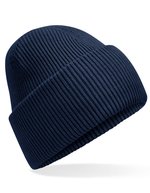 Beechfield Klassischer Deep Cuffed Beanie aus Recyclingpolyester, Ash One Size, CB385R – French Navy