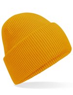 Beechfield Klassischer Deep Cuffed Beanie aus Recyclingpolyester, Ash One Size, CB385R – Mustard