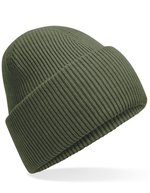 Beechfield Klassischer Deep Cuffed Beanie aus Recyclingpolyester, Ash One Size, CB385R – Olive Green