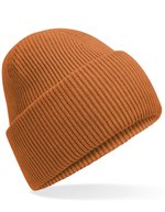 Beechfield Klassischer Deep Cuffed Beanie aus Recyclingpolyester, Ash One Size, CB385R – Pumpkin