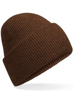 Beechfield Klassischer Deep Cuffed Beanie aus Recyclingpolyester, Ash One Size, CB385R – Walnut