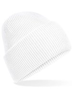 Beechfield Klassischer Deep Cuffed Beanie aus Recyclingpolyester, Ash One Size, CB385R – White