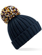 Beechfield Hygge Beanie mit Bommel und Futter – French Navy