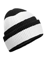 Colour Block Beanie – Black/Soft White