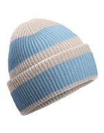 Colour Block Beanie – Natural Stone/Dusty Blue