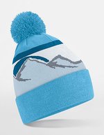 Beechfield Berglandschafts-Pom Pom Mütze aus Polyester, Alpine Peaks One Size, CB395R – Glacier Peaks