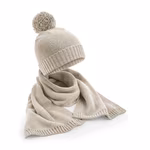 Beechfield Gestricktes Schal- und Beanie-Set, Light Grey Fleck One Size, CB401 – Bild 3