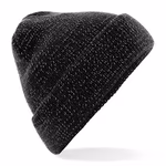 Beechfield Bonnet réfléchissant avec revers, Black One Size, CB407 – image 3