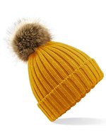 Beechfield Chunky Beanie mit abnehmbarem Bommel, Biscuit One Size, CB412 – Mustard
