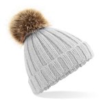 Beechfield Mütze mit Kunstpelz-Bommel für Kinder, Black One Size, CB412b – Bild 3