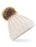 Beechfield Mütze mit Kunstpelz-Bommel für Kinder, Black One Size, CB412b – Avena
