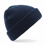 Beechfield Waffelmuster-Strickmütze mit Umschlag, Black One Size, CB422 – Bild 3