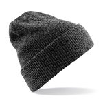 Beechfield Heritage Beanie mit Umschlag und Heather-Effekt, Black One Size, CB425 – Bild 3
