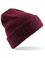 Beechfield Heritage Beanie mit Umschlag und Heather-Effekt – Antique Burgundy