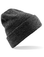 Beechfield Heritage Beanie mit Umschlag und Heather-Effekt – Antique Grey