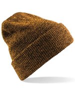 Beechfield Heritage Beanie mit Umschlag und Heather-Effekt – Antique Mustard