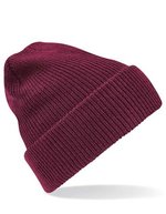 Beechfield Heritage Beanie mit Umschlag und Heather-Effekt, Black One Size, CB425 – Bordeaux