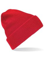 Beechfield Heritage Beanie mit Umschlag und Heather-Effekt, Black One Size, CB425 – Classique Rouge